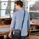 Men's Genuine Leather Shoulder Bag Messenger Pack Handbag Crossbody Bag Man Purse Sling Satchel Bag for Business Travel