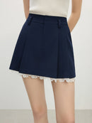 Women Mini Skirt Pleated Skirt for Women Spring Lace Short Skirt
