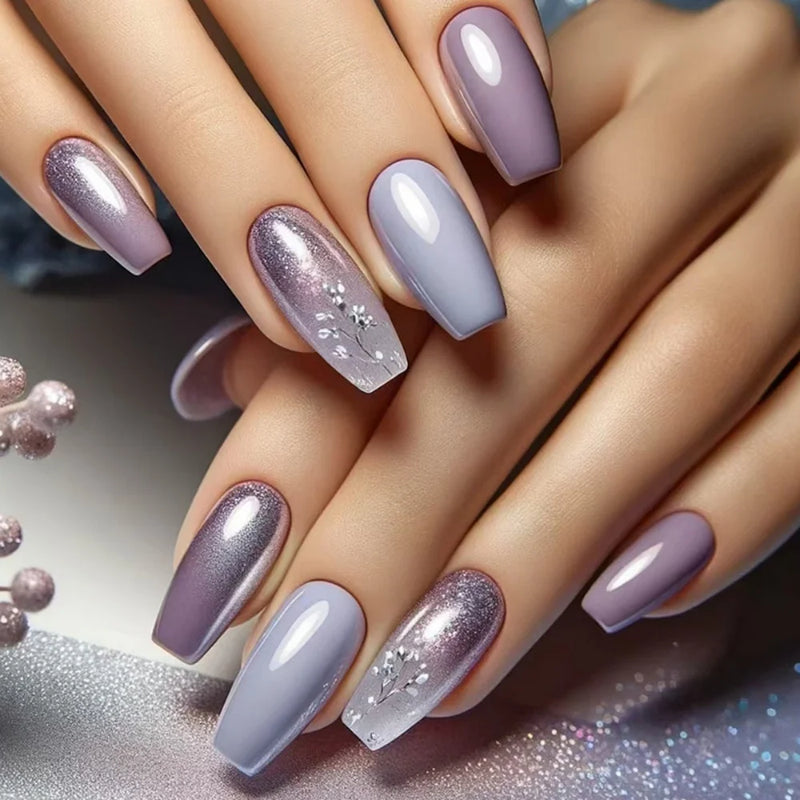 Nail Simple Love Design Mid-length Ballet Wearable Lines Square Press on Nails Art