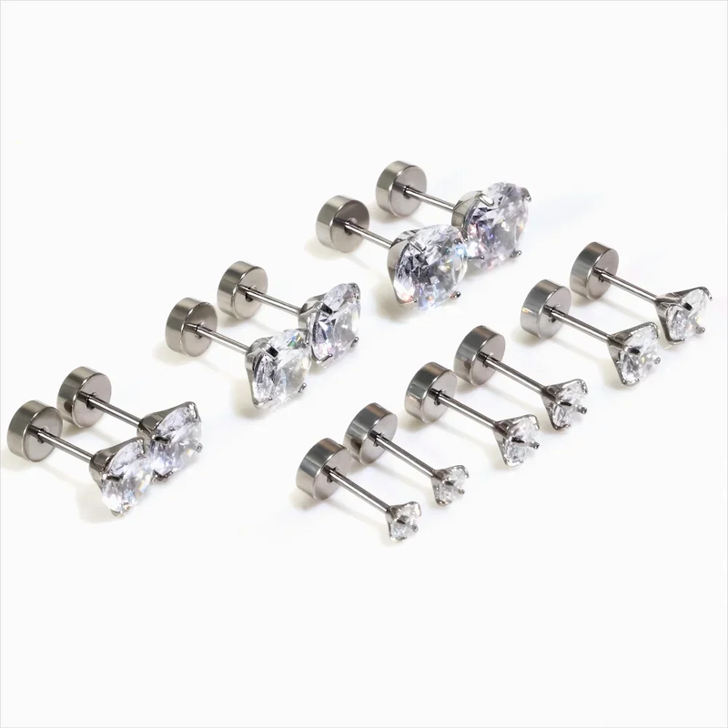 Minimalist Tiny Stainless Steel Flatback Stud Earrings for Women Men Cartilage Tragus 0.8mm Piercings Jewelry