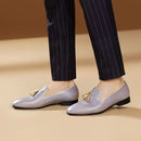 Men's Loafers Leather Tassels For Party Red Bottom Slip-On Slippers