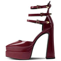 Summer Thick Heels High Heels Wrapped Sandals Women Pointed Belt Buckle Women Shoes