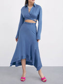 Skirt Women Spring Autumn Fashion Casual Slim Midi Large Swing Long Skirt Female