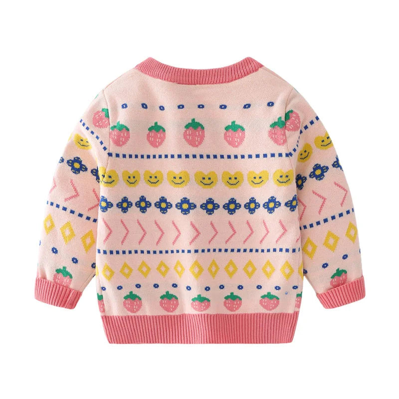 Girls Sweaters For Autumn Winter Strawberry Cute Children's Sweatshirts