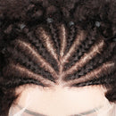 13x4 Lace Frontal Human Hair With Pre Made Cornrow Braided Kinky Curly Wig With Baby Hair Wig for Woman