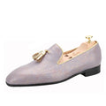 Men's Loafers Leather Tassels For Party Red Bottom Slip-On Slippers