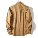 Men Casual Retro Gentleman Solid Working High-end Double Pocket Long Sleeve Shirt