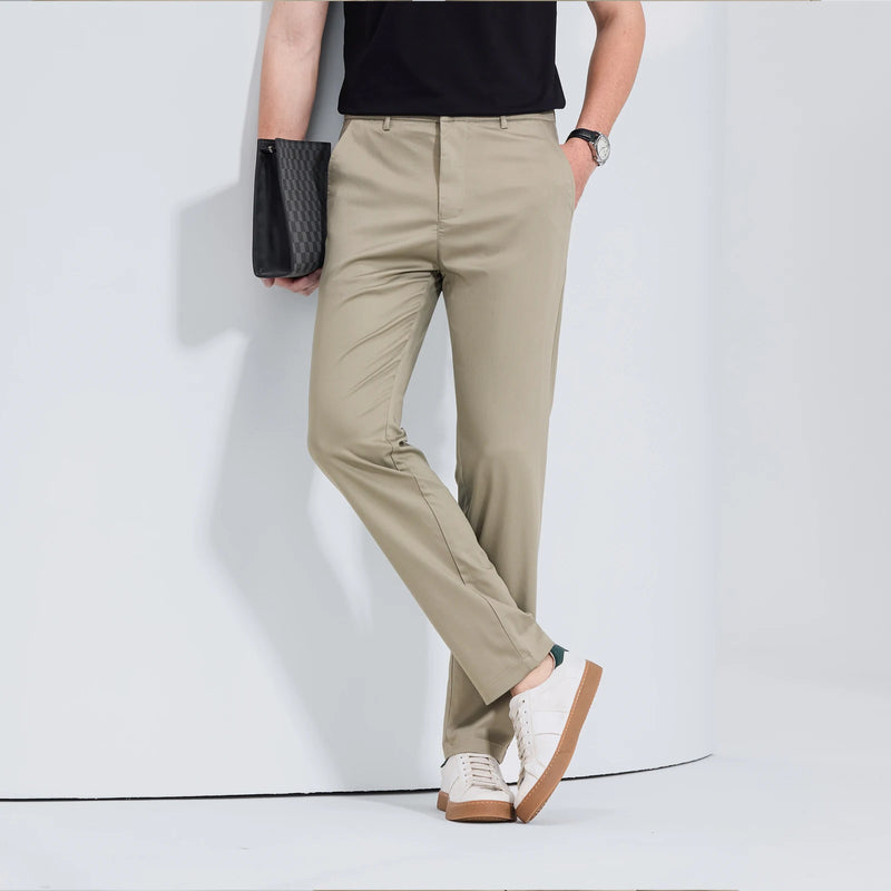 Men Straight Formal Trousers Pants Comfortable Casual Wide Long Pants