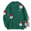 Sweater Men Casual Loose Pullovers Santa Claus Patch Knitted Jumper Sweaters Streetwear