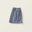 Spring Summer Girls Denim Pencil Skirt Soft Washed Baby Girl High-Waisted Skirt