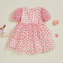 1-5Years Toddler Baby Girls Heart Dress Valentine's Day Princess Party Dress