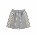 Spring Summer Men Tide Sweatpants Women Spring Striped Shorts Knee-Length Pants Chic Capris
