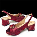Red Women’s Shoes and Bow Handbag Set Elegant High Heel Party Shoes Luxury Formal Evening Accessories