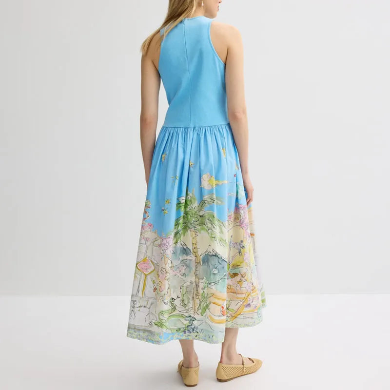 Casual Sleeveless Summer Dress Woman Pleated Party Dress Chic Holiday Casual Sleeveless Summer Dress Woman Pleated Party Dress Chic Holiday