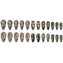 24pcs False Nails Press on Nails Retro Fake Nail Patch Women Lady Wearable Design