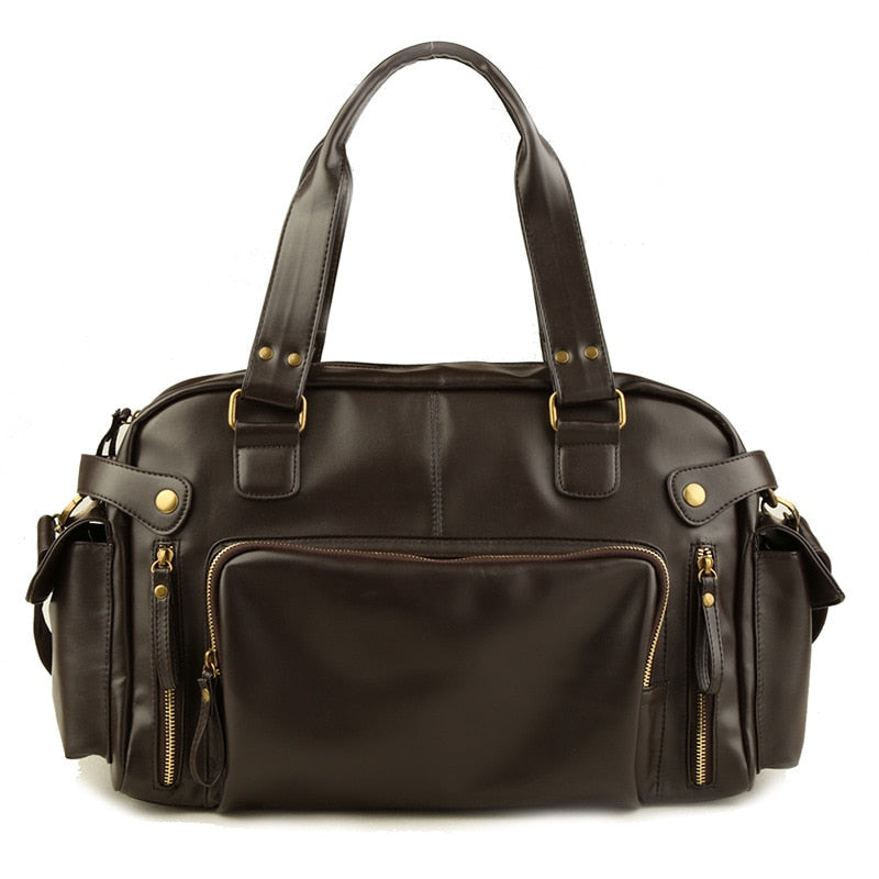 Male Travel Duffle Bag High Quality Leather Retro Sport Fitness Training Luggage Handbag For Man Crossbody Shoulder Bags