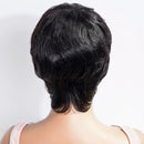 Black wig on a mannequin head against a white background, Obroi