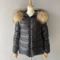 Women's Down Jacket Winter Thicken Warm White Duck Down Coat With Real Fur Collar Ladies Hooded Jacket