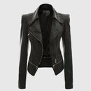 Black leather jacket on a white background, Obroi