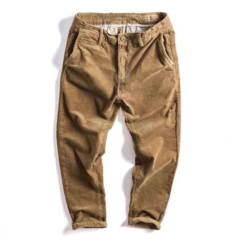 Men Trousers Streetwear Straight Pants For Men Casual Corduroy Trousers Spring Pants