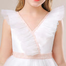 Girl White Wedding Evening First Communion Princess Gown Kids Party Dress Children Formal Birthday Costume Pageant Bow Vestidos