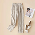 Cotton Linen Pants For Women Casual Wide Leg Pants Button Up Sweatpants