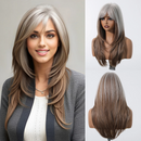 Natural Layered Hair Wigs For Women Wigs Long Straight Hair With Bangs