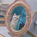 Mirror Large Home Decoration Elegant Pink Baroque Wall-Mounted Mirror for Bedroom Artistic