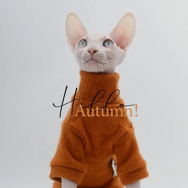 Elegant  Warm Cat Sweater Kitty Hairless Bald Cat Clothes for Cat Comfort Winter Dress for at Clothes