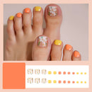 24pcs Summer Cute Fake Toe Nails Beach Coconut Tree Fruit False Toenail Tips for Women Press on Toenails