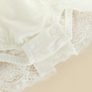 Summer Newborn Baby Romper Dress Princess Infant Toddler Mesh Hem Lace Sleeveless Solid V-neck Party Jumpsuit Tutu Dress