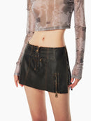 Spring Summer Distressed Mini Skirt Women with Shorts Luxury Designer Clothes
