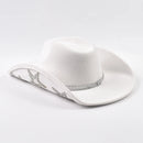 Women Western Cowboy Hat Wide Brim Rhinestone Star Hats for Wedding Reception Dance Floor Bachelor Party Costume