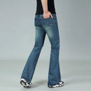 Jeans Men Men's Slim Fit Flared Jeans Blue Denim Pants Casual Loose Fit Trousers