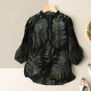 Women Blouse Shirts Oversized Casual Beach Holiday Lady Spring Autumn 3/4 Sleeve Tops