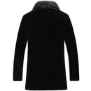 Wool Coat Sheep Shearling Fur Coat Winter Jacket Men Raccoon Fur Collar Long Coats Men Jacket