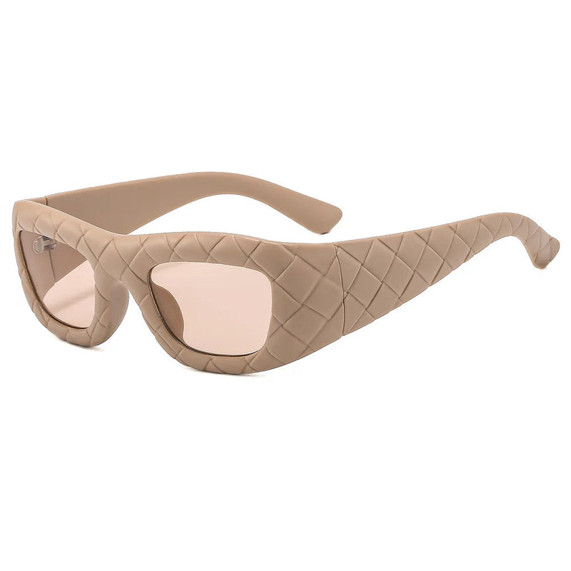 Square Sunglasses Stripe Frame Hip Hop Sun Glasses Unique Punk Shades Outdoor Eyewear