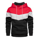Mens Clothing Stylish Color Block Hooded Sweatshirt Jackets Coats Long Sleeve Fleece Lined Warm Pullover Tops Streetwear