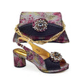 Latest Purple Shoe and Bag Set for Women Shoe and Bags Set for Party Elegant Wedding Shoes Bride