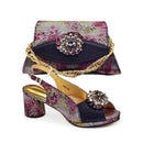 Latest Purple Shoe and Bag Set for Women Shoe and Bags Set for Party Elegant Wedding Shoes Bride