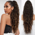 Wig clip ponytail water ripple long curly hair fluffy long curly hair ponytail