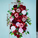 Customized Wedding Stage Arch Flowers Burgundy Series Floral Arrangement Outdoor Wedding Backdrop