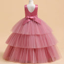 Evening Lace Princess Cake Party Stage Dress Birthday Gown Wedding Prom Pluffy Kids Bridesmaid Clothes Girls Children