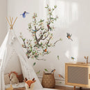 Tree Branch Bird Butterfly Wall Stickers Living Room Background Decoration Wallpaper Home Decor