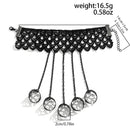 Creative Black Lace Finger Wrist Chain Rings Bracelets for Women Metal Connecting Hand Harness Bangles Jewelry