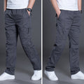 Casual Pants Men Cotton Breathable Joggers Men Military Straight Multi-pocket Work Trousers Male