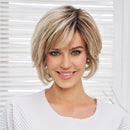 Brown Blonde Hair Wigs Transparent Lace Front Wig Short Layered Wavy Hand-Tied Lace