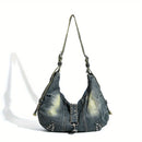 Retro Women's Denim Bag Large Capacity Shoulder Bag jeans bag Messenger bag Luxury Women Bags