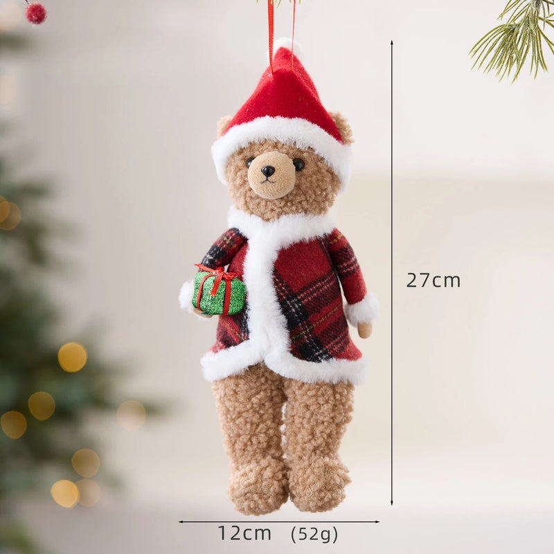 Christmas Bear Christmas Tree Hanging Family Room Decoration Fabric Teddy Bear Hanging