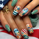 Press-on nail nail art ballet-shaped nail stickers Independence Day nail